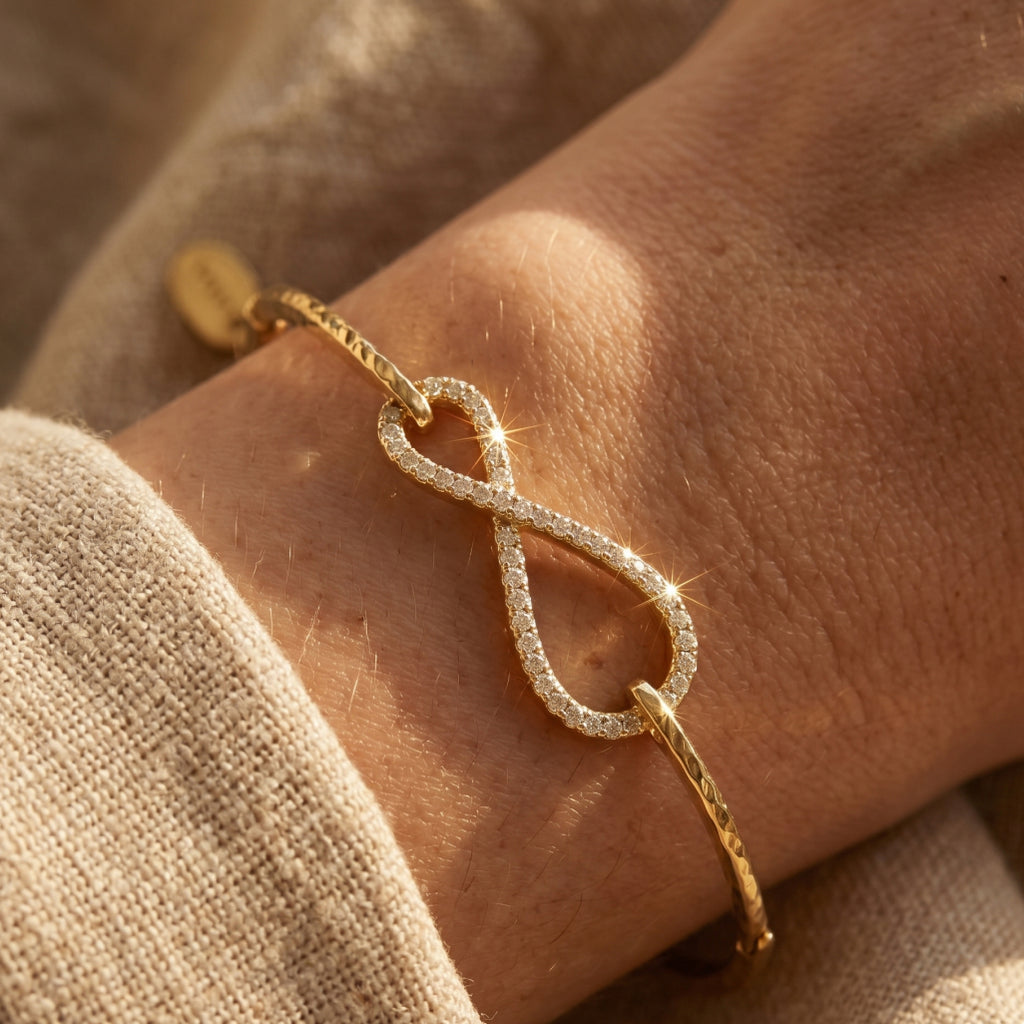 Pave Infinity Twisted Bar Bracelet