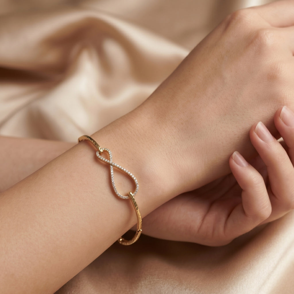 Pave Infinity Twisted Bar Bracelet