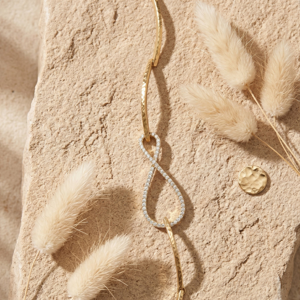 Pave Infinity Twisted Bar Bracelet