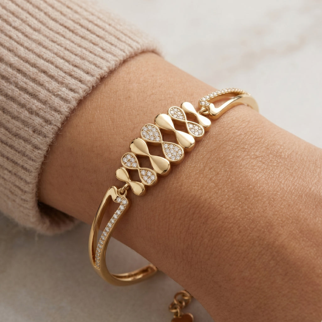 Multi-Infinity Pave Cuff Bracelet