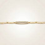 Pave Bar ID Link Chain Bracelet
