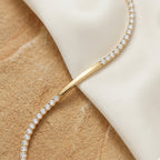 Smooth Bar CZ Tennis Bracelet