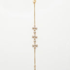 Four Flower Pear CZ Station Box Chain Bracelet