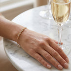 Pave Lock Charm Station Chain Bracelet
