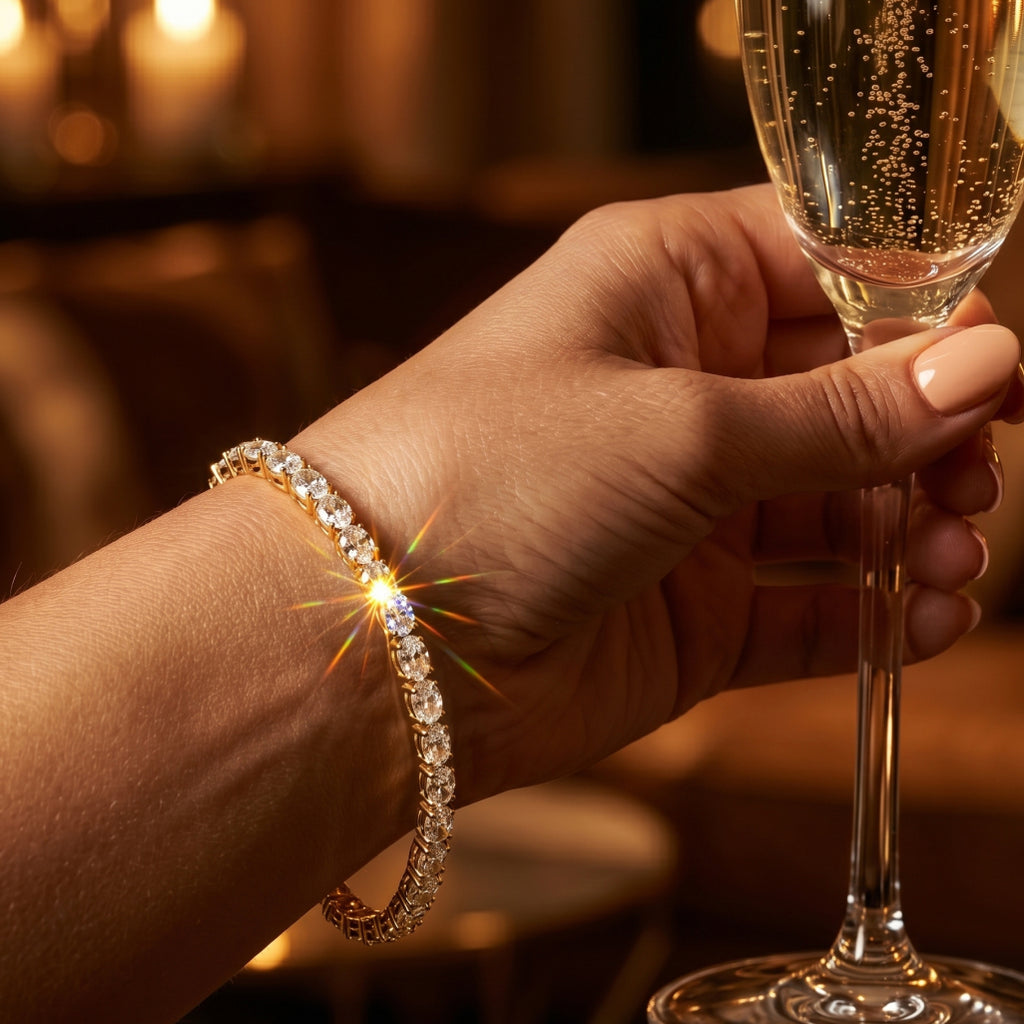 Oval CZ Tennis Bracelet