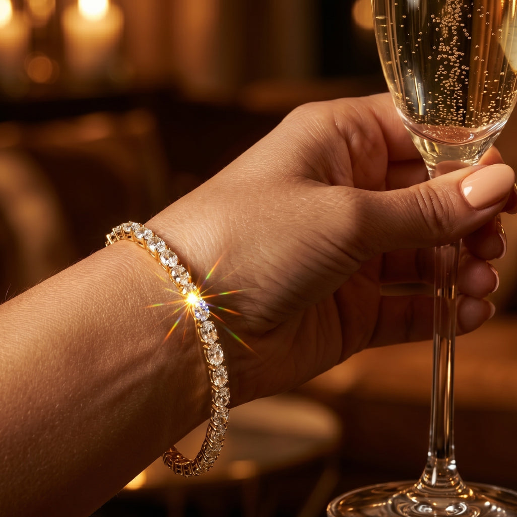 Oval CZ Tennis Bracelet