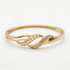 Open Weave Twist CZ Bangle Bracelet