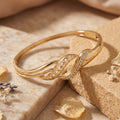 Open Weave Twist CZ Bangle Bracelet