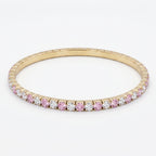 Pink White Alternating Eternity Bangle Bracelet