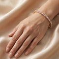 Pink White Alternating Eternity Bangle Bracelet