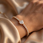 Heart Solitaire Tennis Bracelet