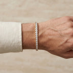 Gold Channel Set Princess Tennis Bracelet â€” 18K Gold Vermeil