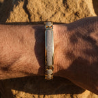Gold Centre Pave ID Block Link Bracelet â€” 18K Gold Vermeil