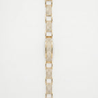 Gold Open Cuff Pave Plate Link Bracelet â€” 18K Gold Vermeil