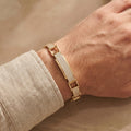 Gold Open Cuff Pave Plate Link Bracelet â€” 18K Gold Vermeil