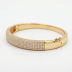 Gold Pave Bombe Bangle â€” 18K Gold Vermeil