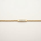 Gold Franco Chain Pave ID Plaque Bracelet â€” 18K Gold Vermeil