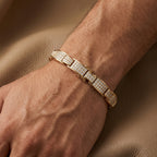 Gold Wide Pave Link Bracelet â€” 18K Gold Vermeil