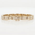 Gold Wide Pave Link Bracelet â€” 18K Gold Vermeil