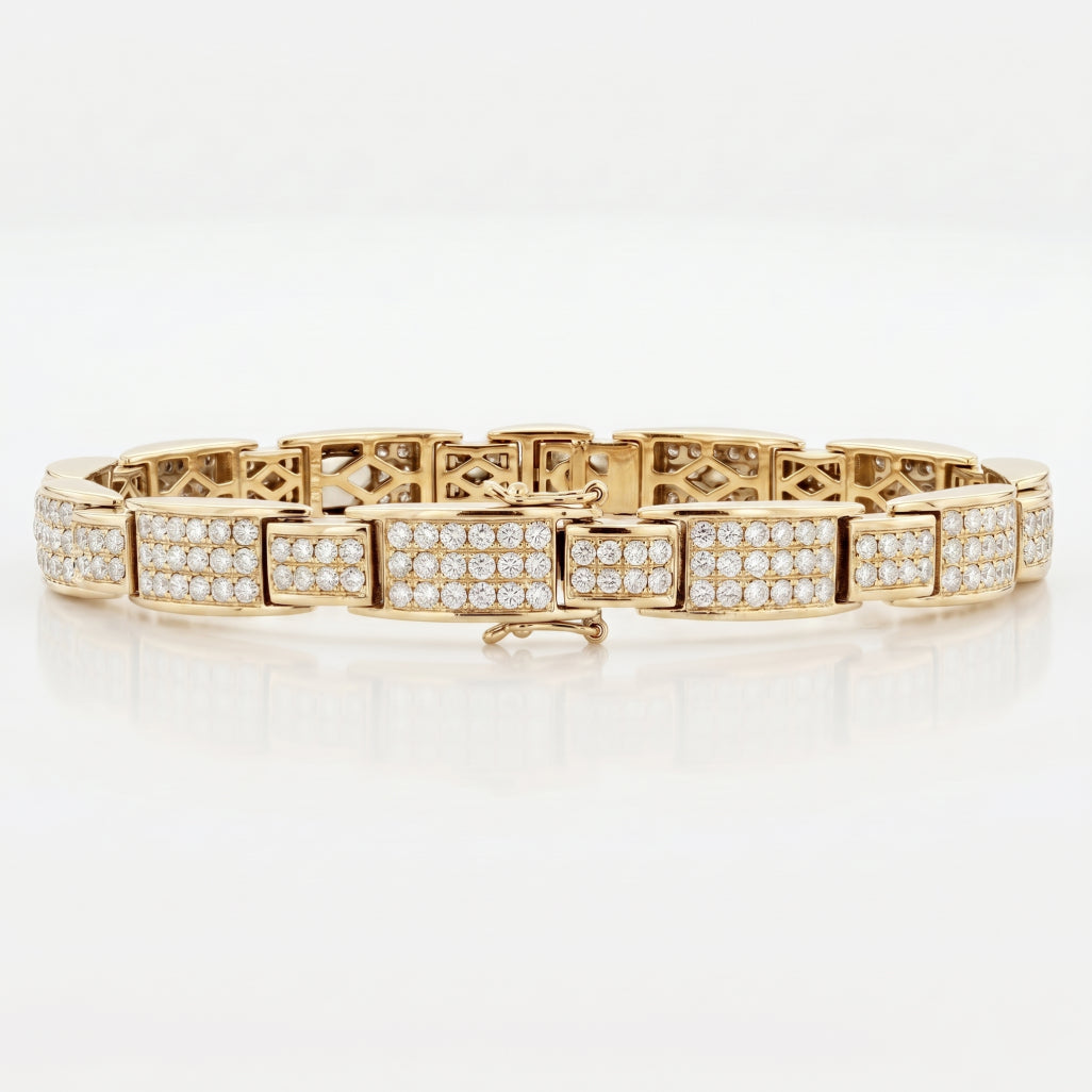 Gold Wide Pave Link Bracelet â€” 18K Gold Vermeil