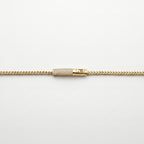 Gold OM Pave Charm Franco Bracelet â€” 18K Gold Vermeil