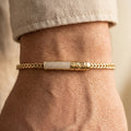 Gold OM Pave Charm Franco Bracelet â€” 18K Gold Vermeil