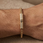 Gold Franco Chain Pave Barrel Bracelet â€” 18K Gold Vermeil