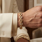 Gold Mariner Pave Link Bracelet â€” 18K Gold Vermeil