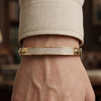 Gold Pave Plaque Hinged Bangle â€” 18K Gold Vermeil