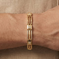 Gold Greek Key Cable Pave Link Bracelet â€” 18K Gold Vermeil
