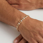 Gold Box Chain Pave Cube Bracelet â€” 18K Gold Vermeil