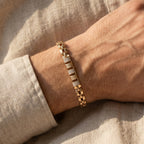 Gold Box Chain Pave Cube Bracelet â€” 18K Gold Vermeil