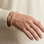Gold Princess Cut Tennis Bracelet â€” 18K Gold Vermeil
