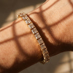 Gold Princess Cut Tennis Bracelet â€” 18K Gold Vermeil