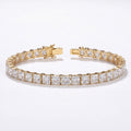 Gold Princess Cut Tennis Bracelet â€” 18K Gold Vermeil