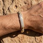 Gold Mariner Pave ID Centre Bracelet â€” 18K Gold Vermeil