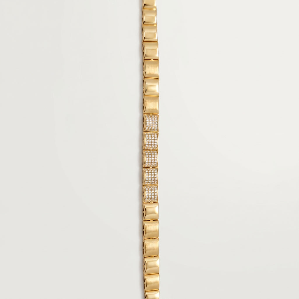 Gold Sunburst Engraved Pave Centre Tennis Bracelet â€” 18K Gold Vermeil