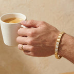 Gold Sunburst Engraved Pave Centre Tennis Bracelet â€” 18K Gold Vermeil