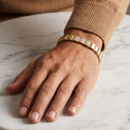 Gold Sunburst Engraved Pave Centre Tennis Bracelet â€” 18K Gold Vermeil