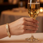 Gold Double Franco Chain Pave Bar Bracelet â€” 18K Gold Vermeil