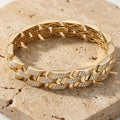 Gold Diagonal Pave Curb Link Bracelet â€” 18K Gold Vermeil