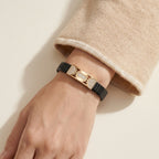 Gold H-Frame Pave Ceramic Bracelet â€” 18K Gold Vermeil