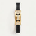 Gold H-Frame Pave Ceramic Bracelet â€” 18K Gold Vermeil