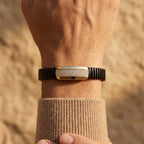 Gold Classic Pave ID Ceramic Bracelet â€” 18K Gold Vermeil