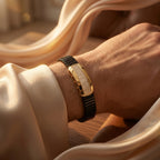 Gold Classic Pave ID Ceramic Bracelet â€” 18K Gold Vermeil