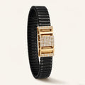 Gold Architect Pave Plaque Ceramic Bracelet â€” 18K Gold Vermeil