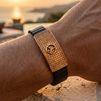 Gold Star Emblem Pave Ceramic Bracelet â€” 18K Gold Vermeil
