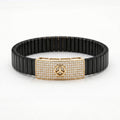 Gold Star Emblem Pave Ceramic Bracelet â€” 18K Gold Vermeil