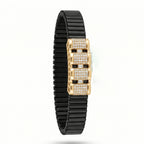 Gold Stacked Pave Bars Ceramic Bracelet â€” 18K Gold Vermeil