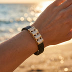 Gold Stacked Pave Bars Ceramic Bracelet â€” 18K Gold Vermeil
